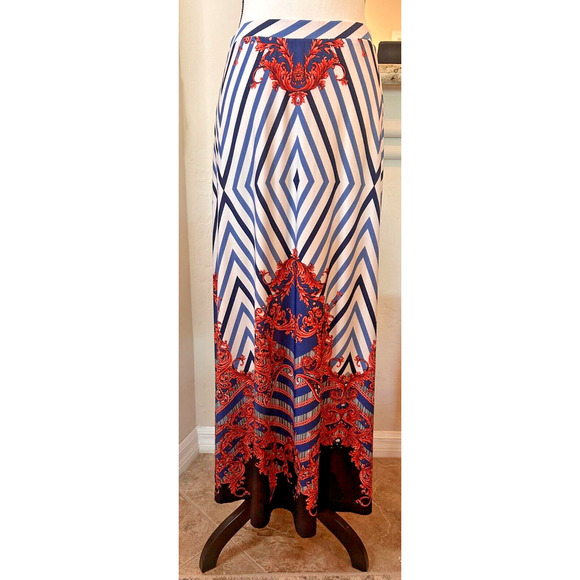 Boston Proper Multi Color Abstract Floral Stretchy Maxi Skirt - S 💸BOGO🎉 - Picture 1 of 5